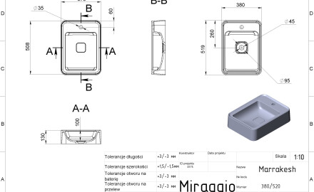 MARRAKESH 380 MIRASOFT Sink