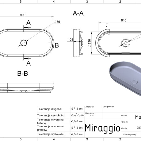 MARTA 900 MIRASOFT Sink #1