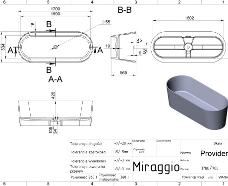 PROVIDENCE MIRASOFT Bathtub