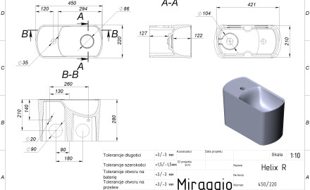 HELIX R MIRASOFT Sink