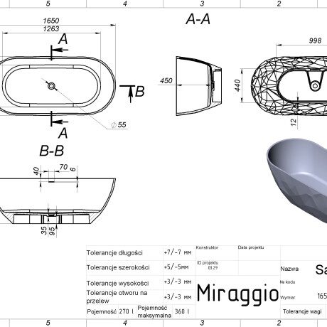SAPFIRE MIRASOFT Bathtub #1