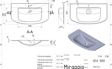DEA 1000 MATT Sink