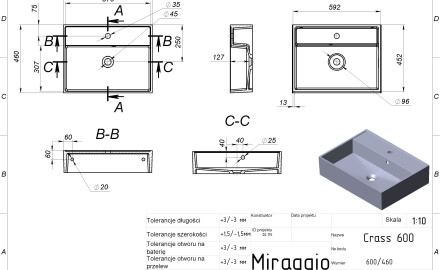 CRASS 600 MIRASOFT Sink