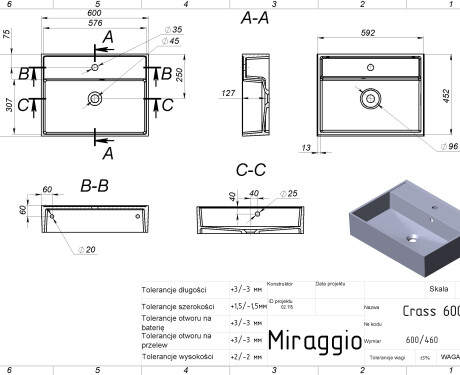 CRASS 600 MIRASOFT Sink