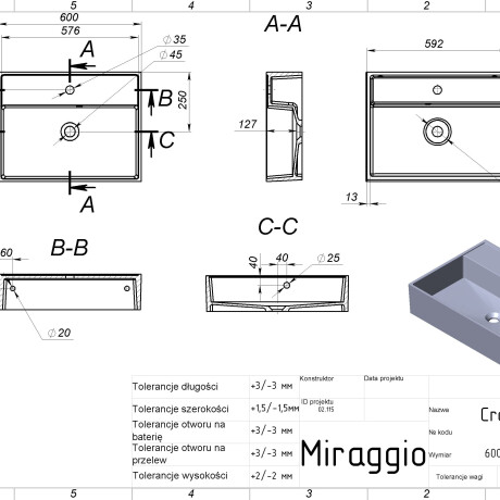 CRASS 600 MIRASOFT Sink #1