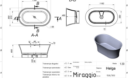 HELGA MATT Bathtub