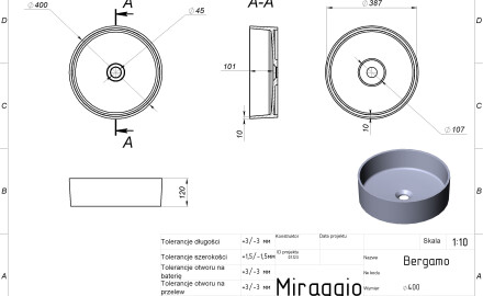 BERGAMO MATT Sink