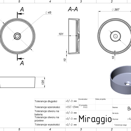 BERGAMO MATT Sink #1