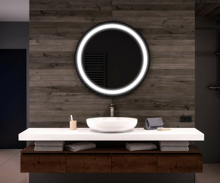 Artforma - Illuminated Round LED Lighted Bathroom Mirror L33