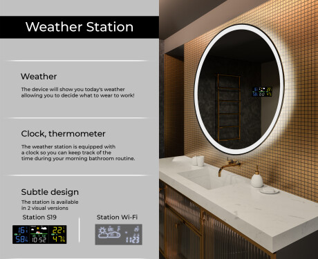 Illuminated Round LED Lighted Bathroom Mirror L76 #2