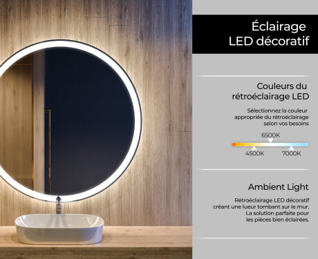 Illuminated Round LED Lighted Bathroom Mirror L76 #8