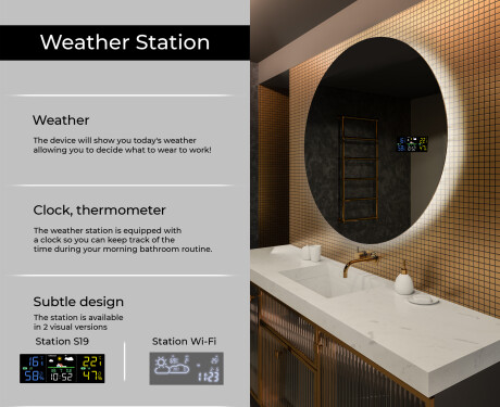 Round Backlit LED Bathroom Mirror L82 #2