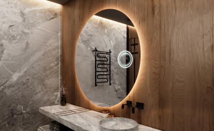 Round Backlit LED Bathroom Mirror L82