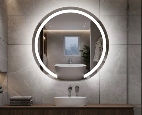 Illuminated Round LED Lighted Bathroom Mirror L96