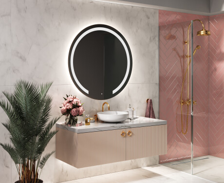 Illuminated Round LED Lighted Bathroom Mirror L96 #8