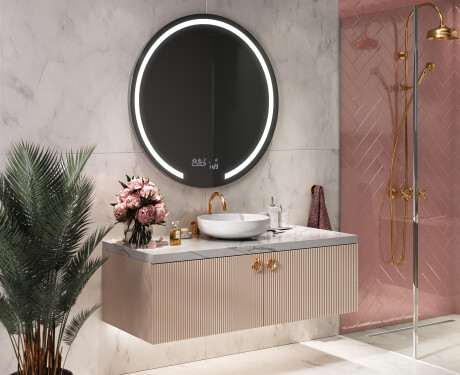 Illuminated Round LED Lighted Bathroom Mirror L96 #8