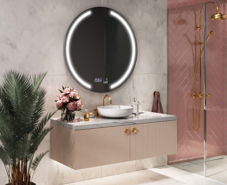Illuminated Round LED Lighted Bathroom Mirror L97 #8