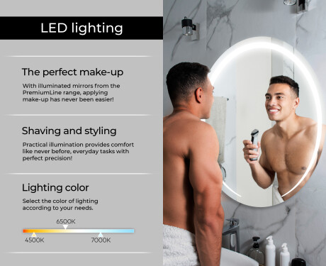 Illuminated Round LED Lighted Bathroom Mirror L98 #6