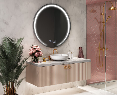 Illuminated Round LED Lighted Bathroom Mirror L98 #8