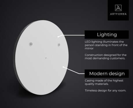 Illuminated Round LED Lighted Bathroom Mirror L98 #9