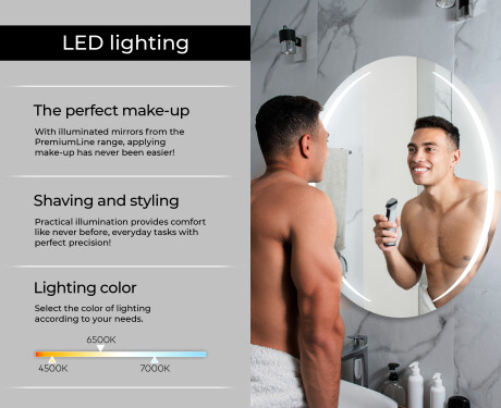 Illuminated Round LED Lighted Bathroom Mirror L99 #6