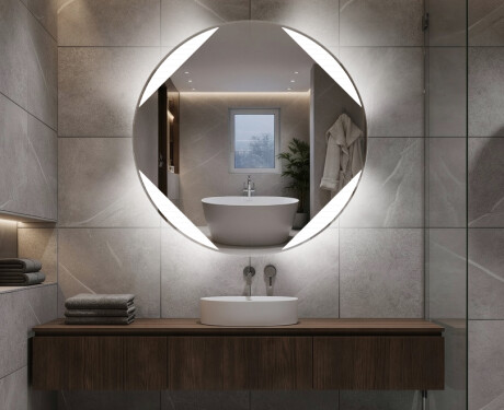 Illuminated Round LED Lighted Bathroom Mirror L114