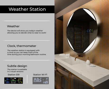 Illuminated Round LED Lighted Bathroom Mirror L114 #2