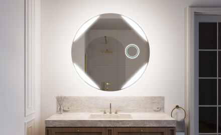 Illuminated Round LED Lighted Bathroom Mirror L114