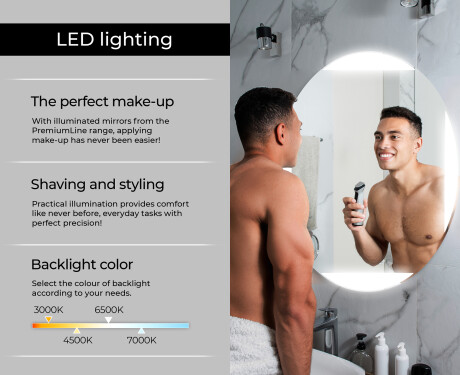 Illuminated Round LED Lighted Bathroom Mirror L116 #6
