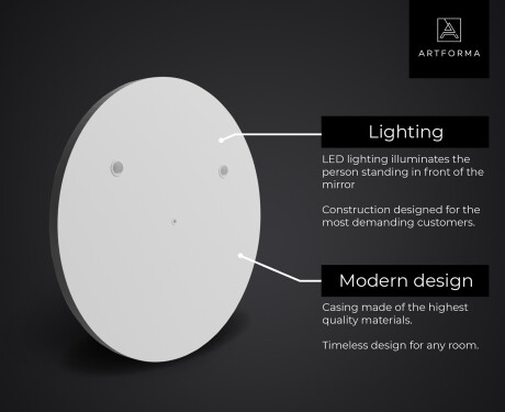 Illuminated Round LED Lighted Bathroom Mirror L116 #9