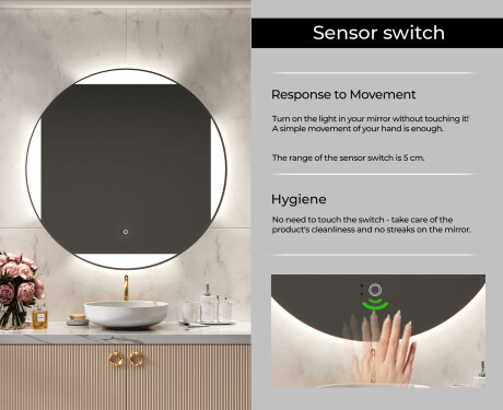 Illuminated Round LED Lighted Bathroom Mirror L116 #6