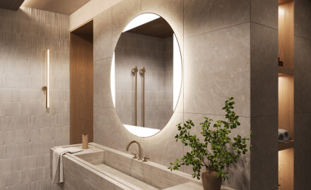 Illuminated Round LED Lighted Bathroom Mirror L116