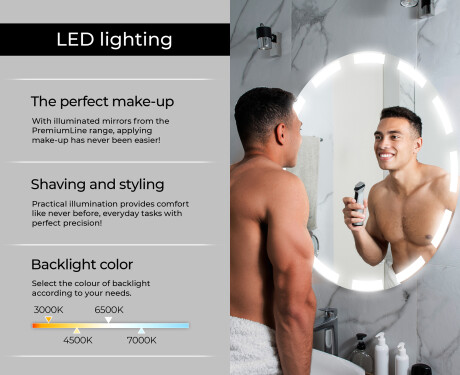 Illuminated Round LED Lighted Bathroom Mirror L117 #6