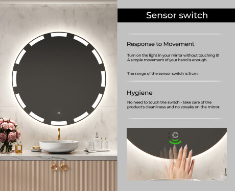 Illuminated Round LED Lighted Bathroom Mirror L117 #6