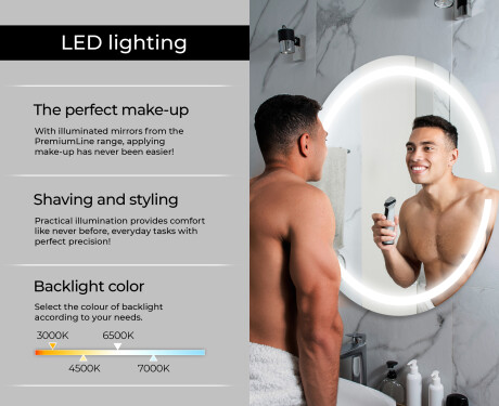 Illuminated Round LED Lighted Bathroom Mirror L118 #6