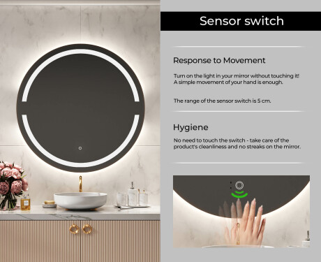 Illuminated Round LED Lighted Bathroom Mirror L118 #6