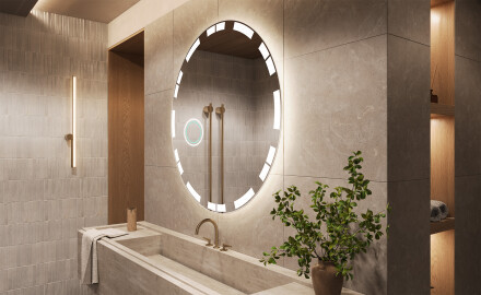 Illuminated Round LED Lighted Bathroom Mirror L121