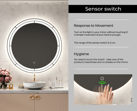 Illuminated Round LED Lighted Bathroom Mirror L122 #6