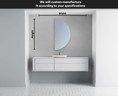 Half Circle Mirror LED lighted wall mirror A221 | right #4