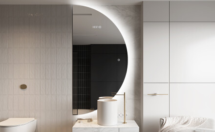 Half Circle Mirror LED lighted wall mirror A221 | right