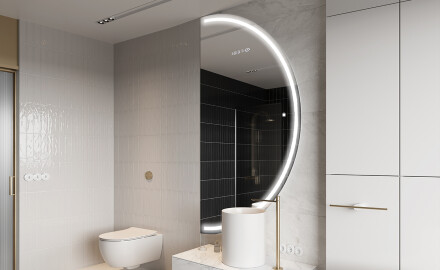 Semi-Circular Mirror with LED illumination A223