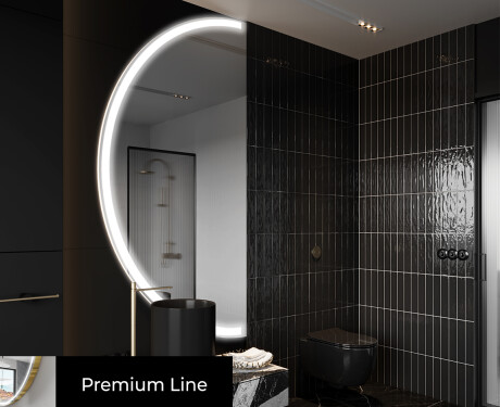 Semi-Circular Mirror with LED illumination D222