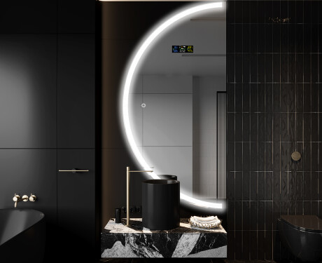 Semi-Circular Mirror with LED illumination D222 #9