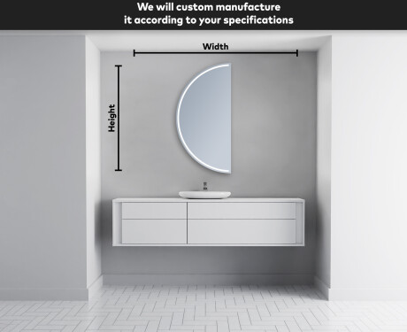 Semi-Circular Mirror with LED illumination D223 | left #4