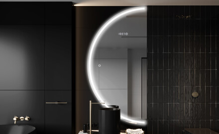 Semi-Circular Mirror with LED illumination D223