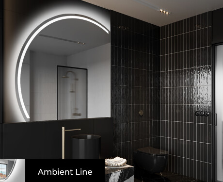 Half Circle Mirror LED lighted wall mirror X223