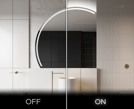 Half Circle Mirror LED lighted wall mirror X223 #3