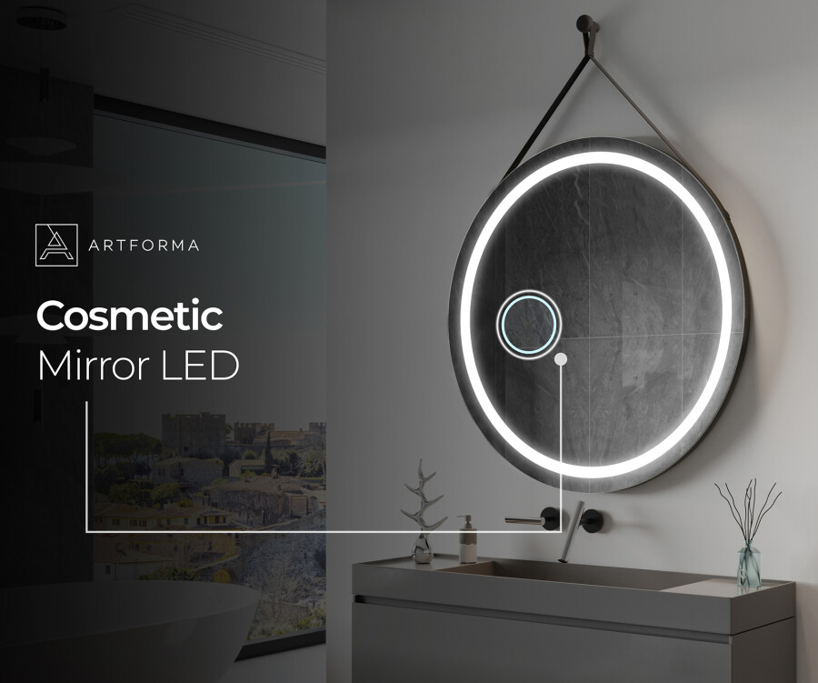 Artforma Round hanging mirror with lights L33