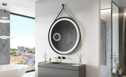 Round hanging mirror with lights L33