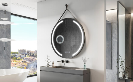 Round hanging mirror with lights L97